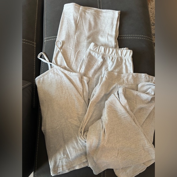 Lemon Soft Brown Grey 3 Piece Lounge Set - Shrug, Tank and Pants - Picture 2 of 2